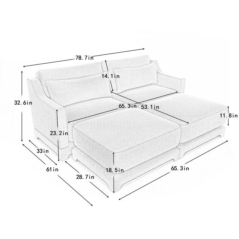 Chenille fabric Two seater sofa
