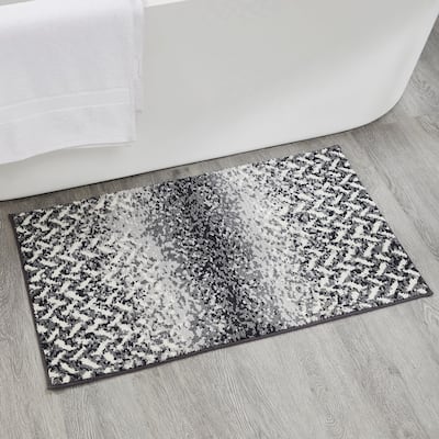 Better Trends 100% Micro Polyester Knitted Bathroom Rugs - Casablanca Collection with Chevron Pattern, Machine Washable Bath Mat