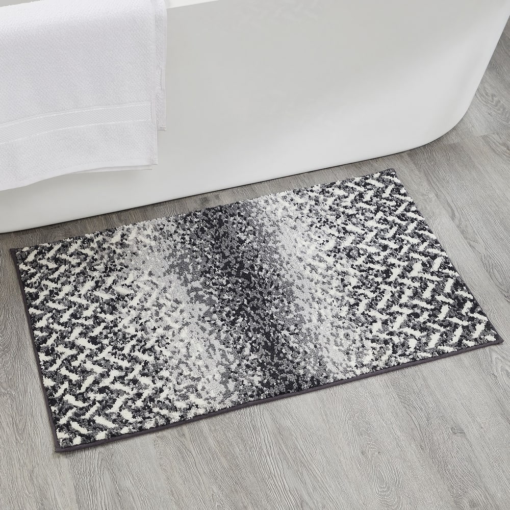 Better Trends 100% Micro Polyester Knitted Bathroom Rugs - Casablanca Collection with Chevron Pattern, Machine Washable Bath Mat