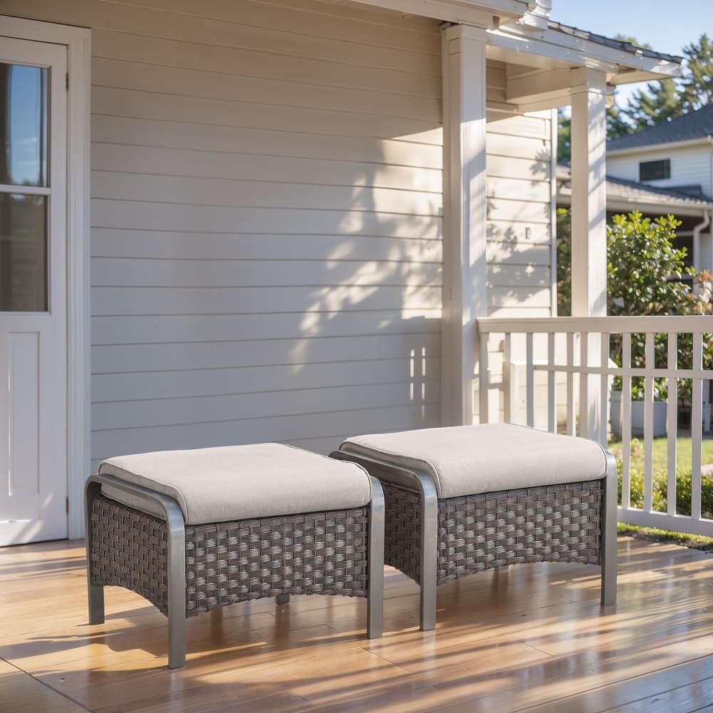 Pocassy Patio Ottomans Outdoor Furniture Ottoman