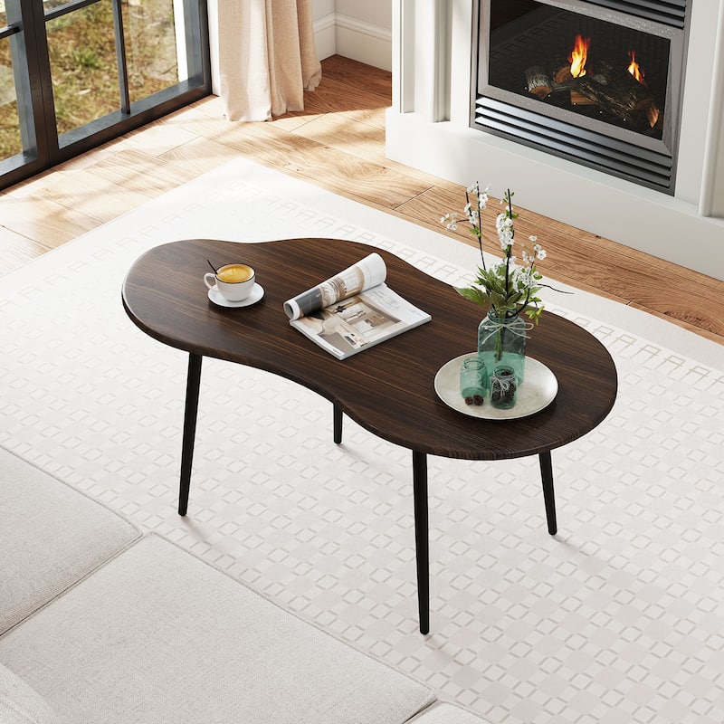 Gymax Cloud Shape Coffee TableIrregular Center Table w/ Metal