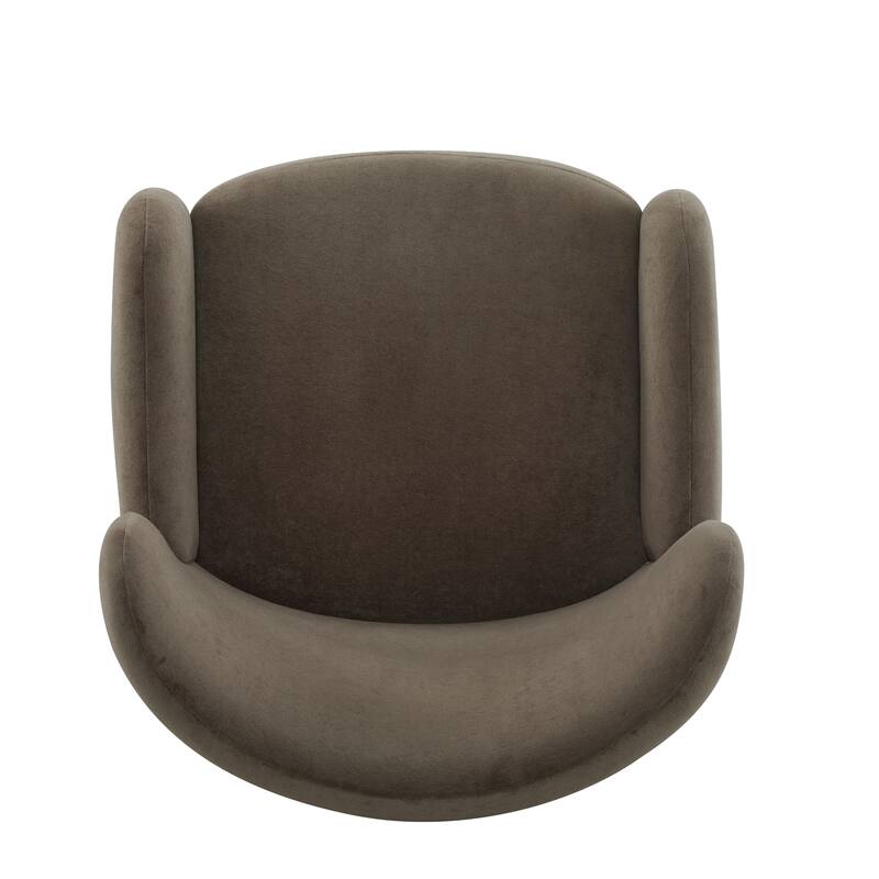 Roomfitters Upholstered Wingback Club Chair, Modern Accent Lounge Armchair, Dark Brown