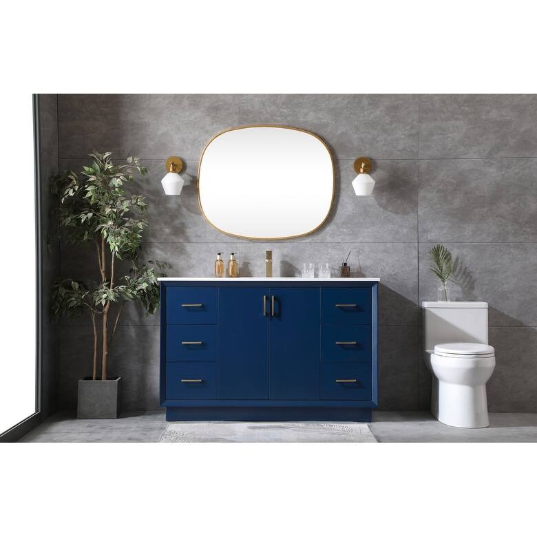 Elegant Lighting VF19654 Hayes 54" Free Standing Single Basin Vanity