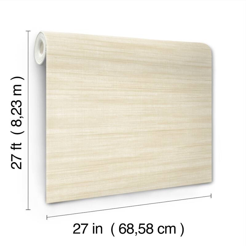 Ronald Redding Brushed Linen Ivory Wallpaper