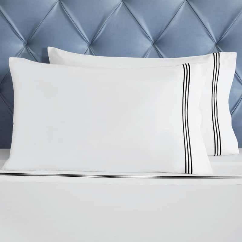 Superior Brandon Cotton Three-Line Embroidered Bed Sheet Set