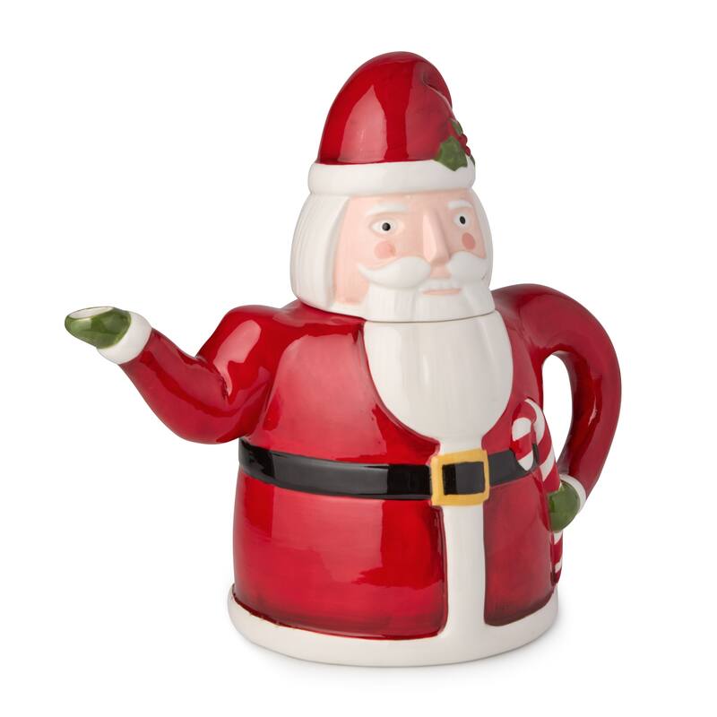 Certifed International Nutcracker Parade 3-D Santa Teapot - 7 L x 5.125 W x 7