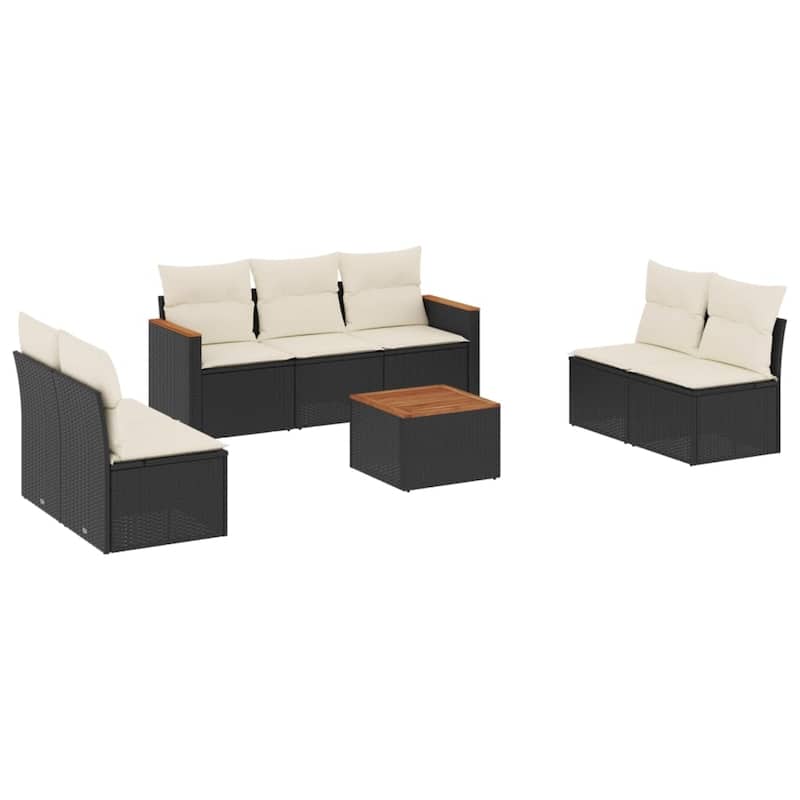 vidaXL Garden Sofa Set Black - 24.4 x 24.2 x 27.2