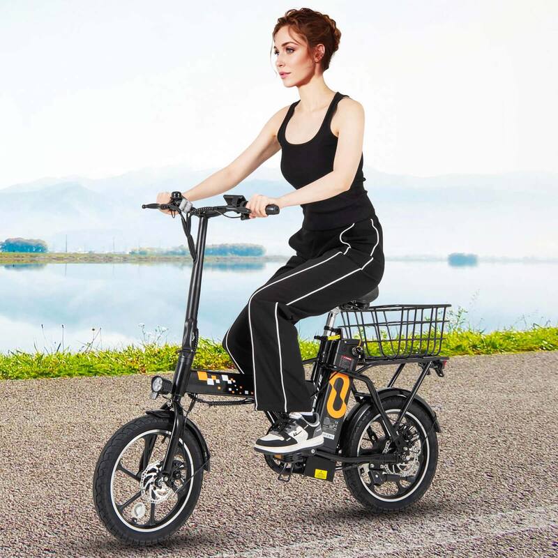 Goplus 16" Folding E-Bike Portable Electric Bicycle with Peak 650 W