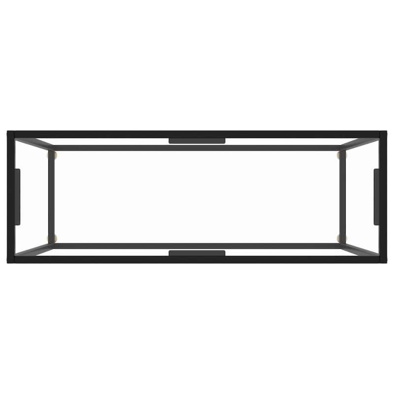 vidaXL Console Table Transparent 39.4"x13.8"x29.5" Tempered Glass - 39.4" x 13.8" x 29.5"