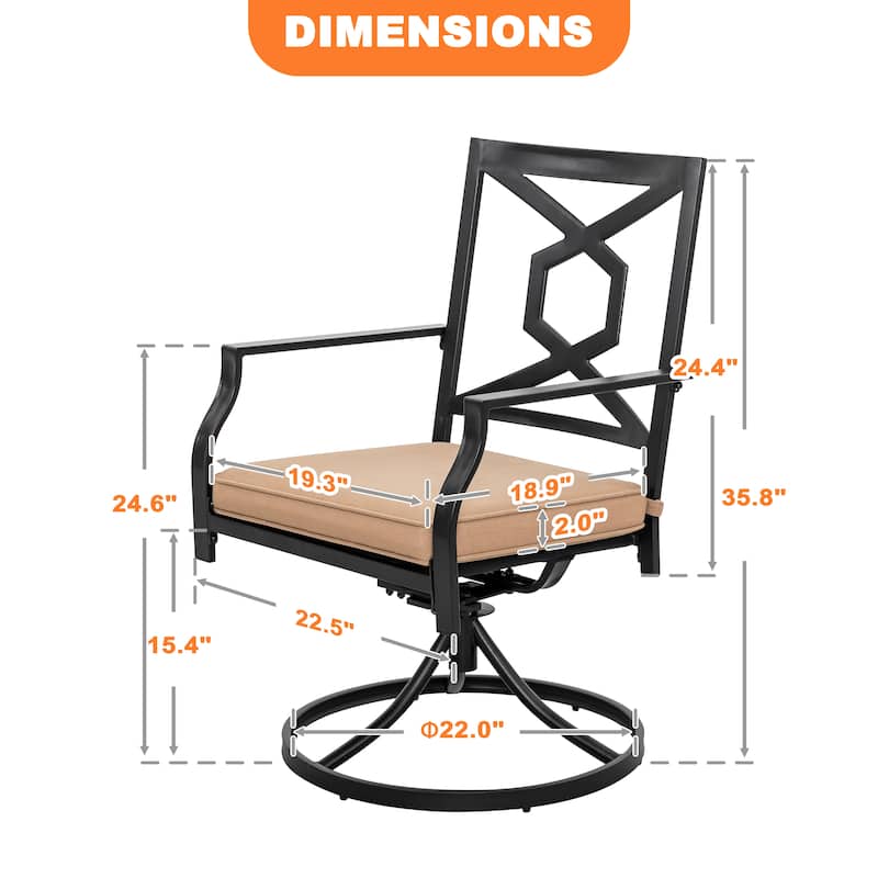 Dining Swivel Chair Set with Cushion
