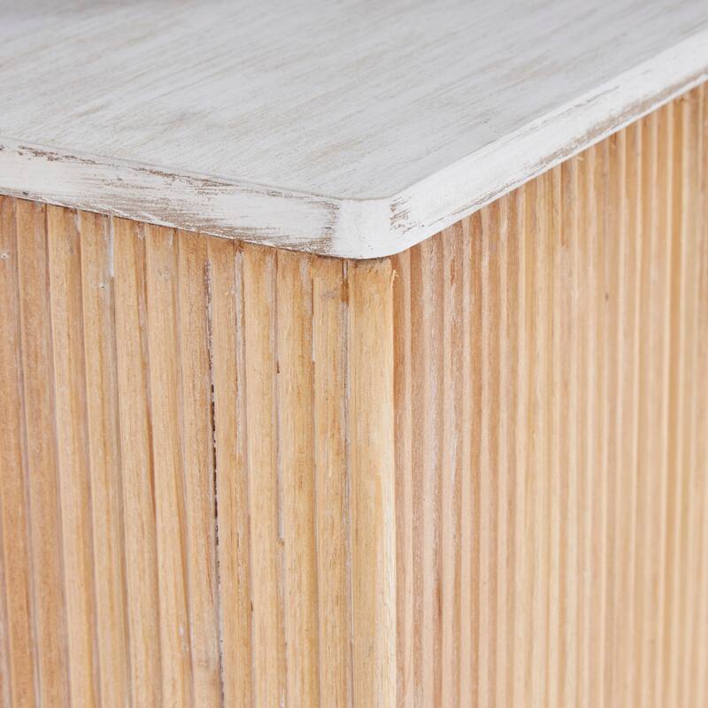 Brown or Cream Wooden Box with White Washed Wood Lids (Set of 2)