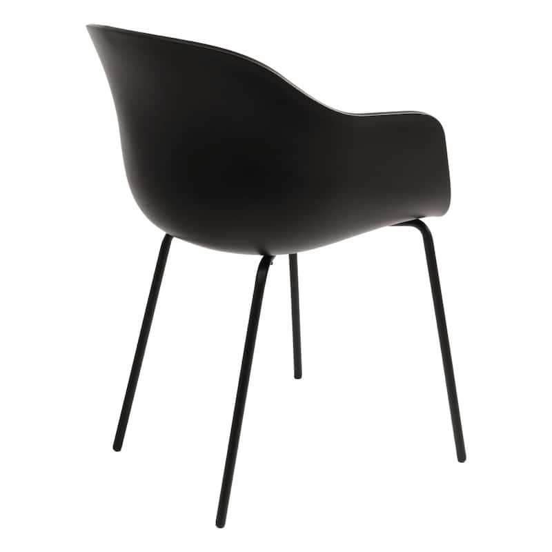 Furnish Theory Curve-K ML Indoor/Outdoor Dining Armchairs Arm Chairs w Polypropylene Shell & Powder-Coated Steel Legs (Set of 2)