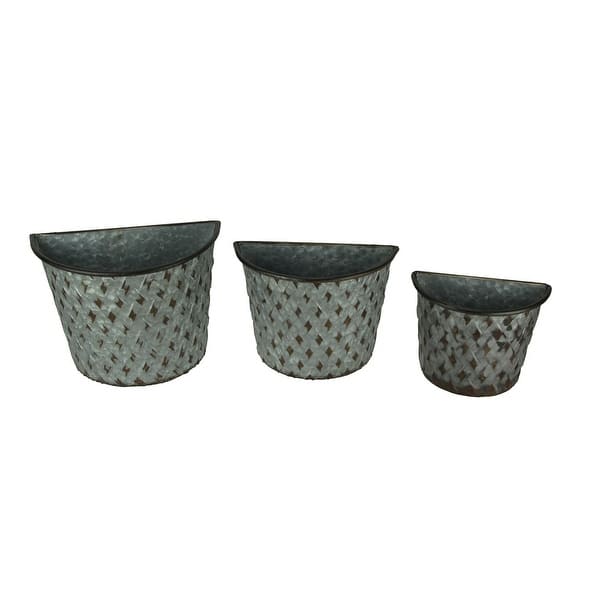 Shop Galvanized Metal Indoor Outdoor Wall Mount Basket Planters