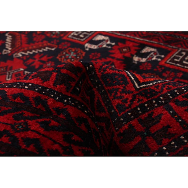 ECARPETGALLERY Hand-knotted Royal Baluch Red Wool Rug - 3'5 x 6'0