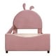 preview thumbnail 4 of 7, Pink Twin Size Upholstered Daybed with Rabbit Ear Shaped Headboard for Bedroom