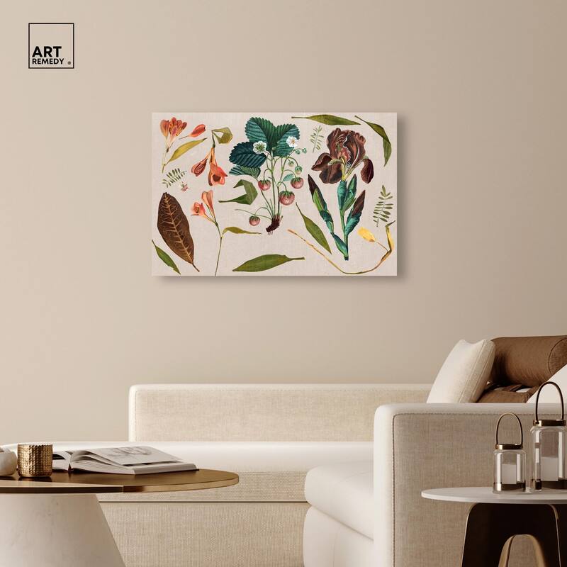 Floral Diagram Montage Canvas by Art Remedy, Gallery Wrapped
