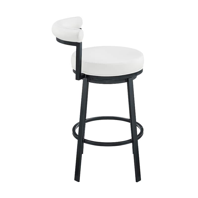 Neura Modern Swivel Counter/Bar Stool in Faux Leather and Metal