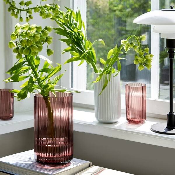 Lyngby Porcelan Mouth-Blown Glass Vase, Modern, Burgundy - Bed Bath & Beyond