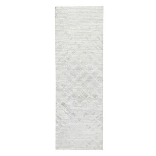 Shahbanu Rugs Modern Hand Spun Undyed Natural Wool Cut And Loop Pile ...