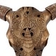 preview thumbnail 4 of 11, Rustic Polystone Carved Skull Cow Wall Decor - Brown or Bronze