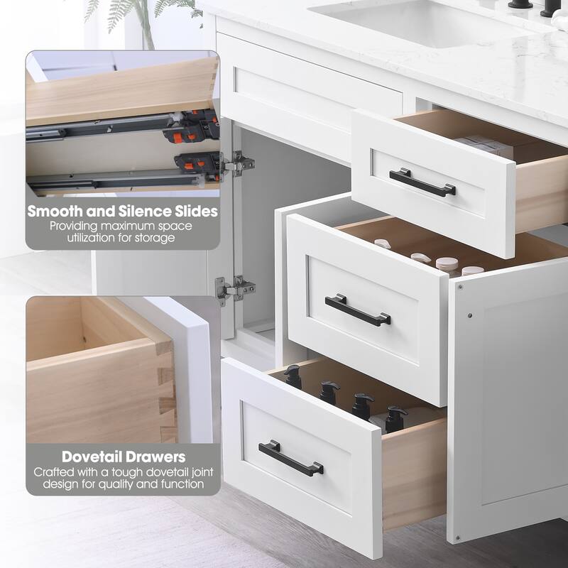 Nephelily 48" 60" 72" Bathoom Vanity Base Only, Easy-to-Install