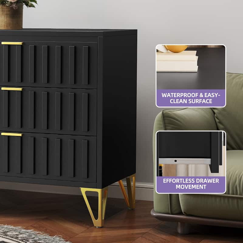 6 Drawer Metal Storage Cabinet for Living Room, Entryway, Hallway