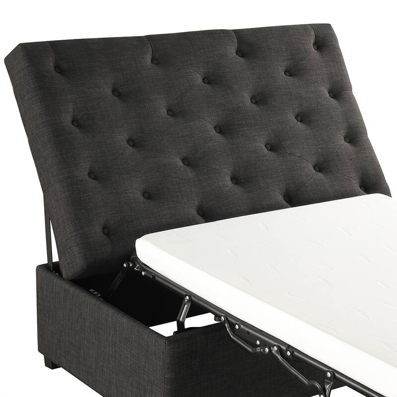 66" Convertible Ottoman Sleeper Sofa Bed, Tufted, Memory Foam Mattress