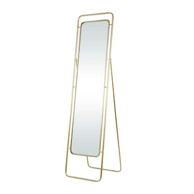 Wood Floor Mirror - Gold - Roche River Decor - 20"W x 17"L x 66"H
