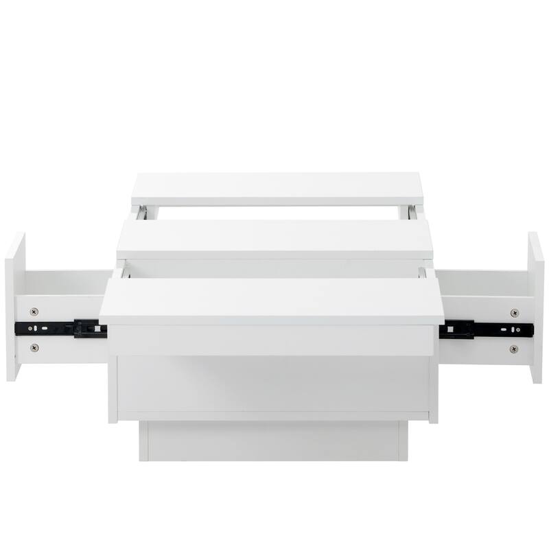 Multifunctional Extendable Coffee Table - 2 Hidden Storage Compartment
