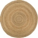 preview thumbnail 22 of 40, Hand-Woven Camino Jute Area Rug 8' Round - Taupe