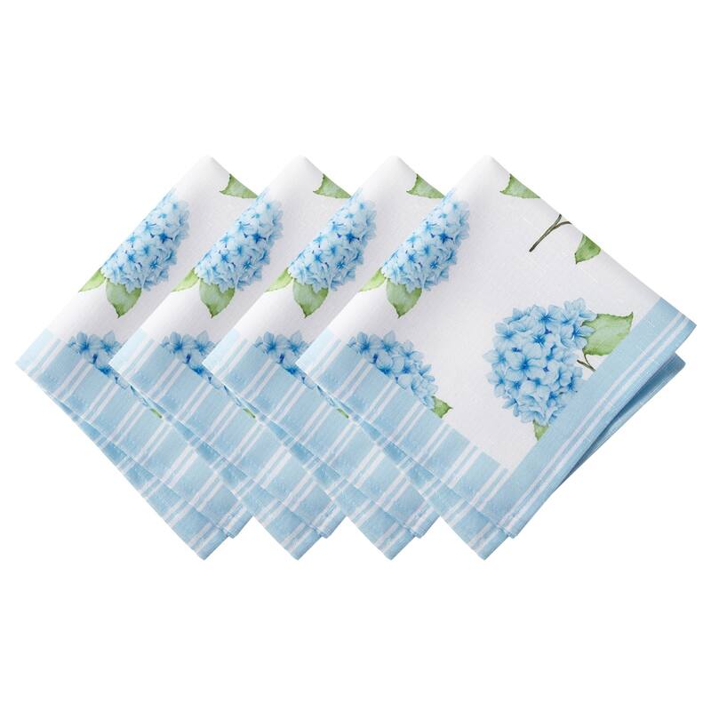Nantucket Hydrangea Garden Napkins, Set of 4 - 17x17 - Set of 4 - 17x17