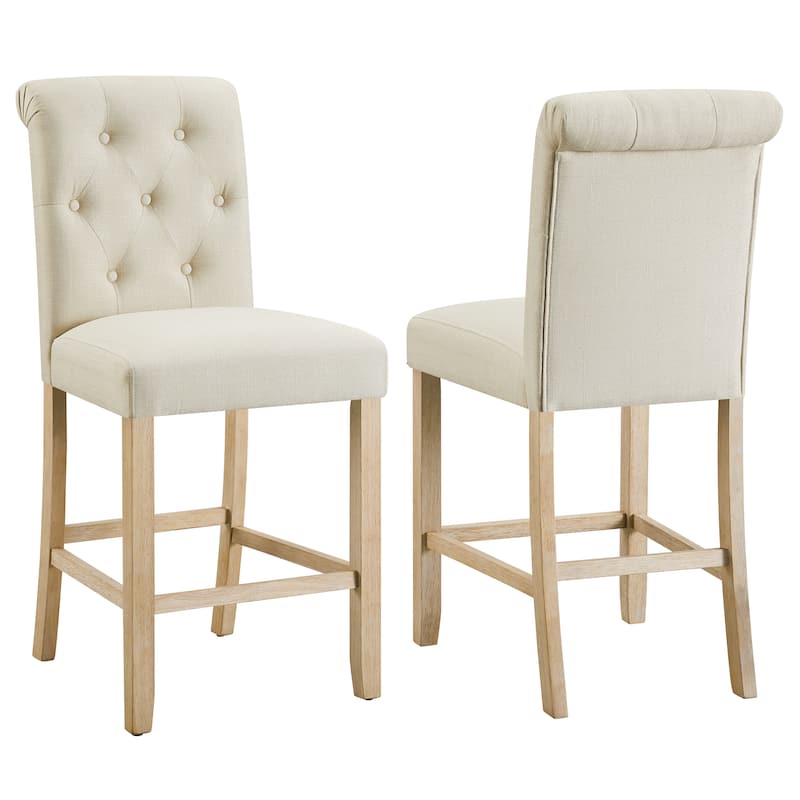 Counter Height Button Tufted Back Stools,Set of 2