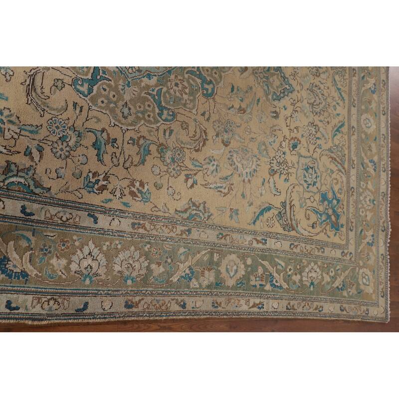 Distressed Tabriz Persian Vintage Area Rug Handmade Wool Carpet - 6'8"x 10'2"