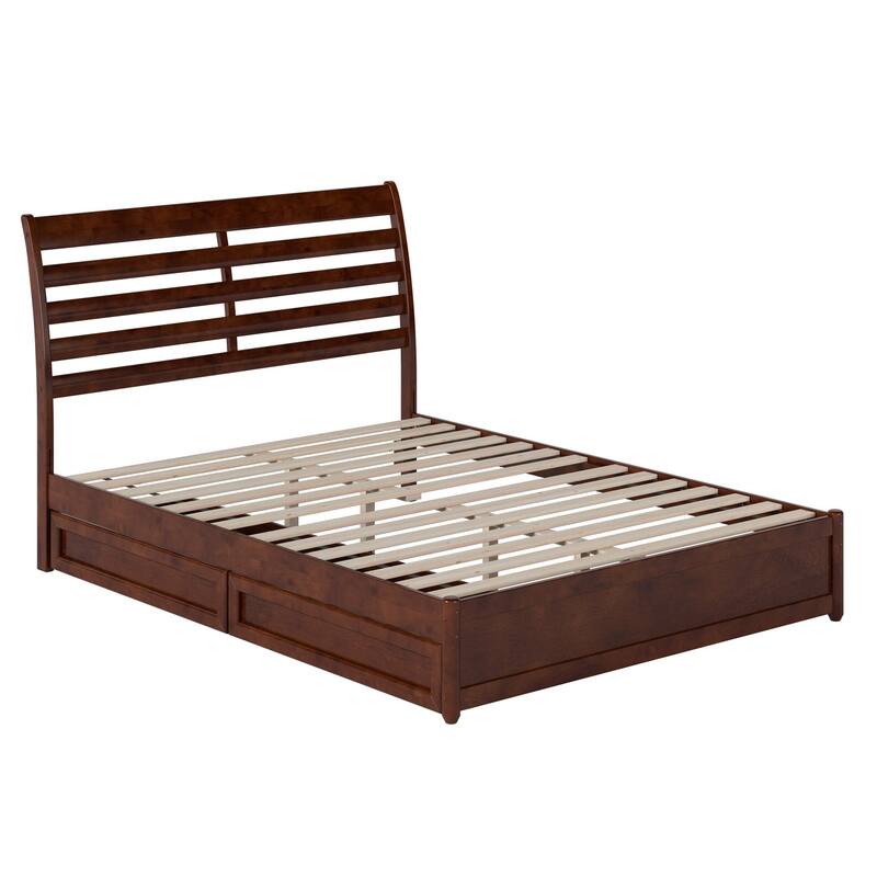 Emelie Platform Bed with Panel Footboard and Storage Drawers