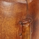 preview thumbnail 14 of 15, Brown Teak Wood Handmade Upholstered Leather Stool with Wood Legs
