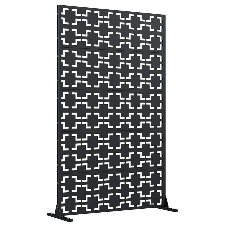 EROMMY Privacy Screen Metal Outdoor Indoor Divider, Weather & Rust Proof Garden Patio Pool Fence, Easy Assemble Modern Design