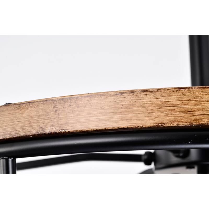 Adeline 26 Inch Imitation Wood Grain Matte Black Finish Ceiling Lighted Fandelier with Remote