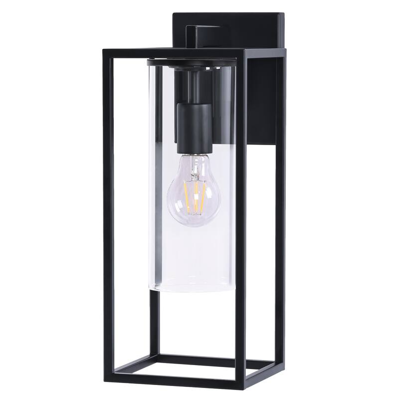 2 Pack Metal 1-Light Clear Glass Outdoor Wall Sconce Light