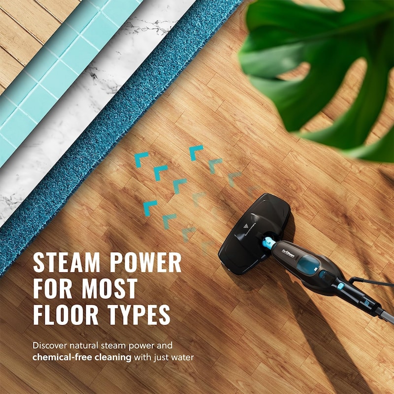 PurSteam Professional Steam Mop, Multi-Surface Floor Cleaner for Hardwood, Fast Heating, Lightweight & Chemical-Free Cleaning