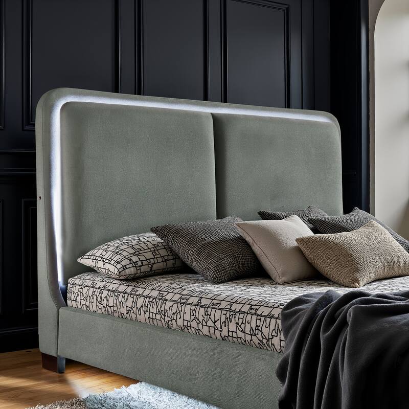 Noe Fabric Upholstered LED Platform Bed by iNSPIRE Q Modern