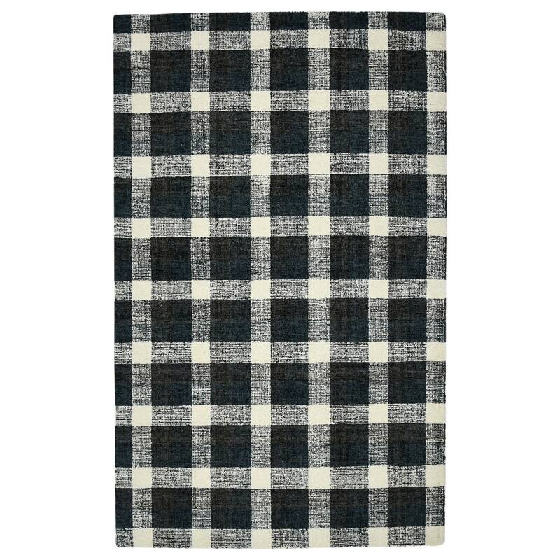 HomeRoots Plaid Transitional Rectangle Area Rug