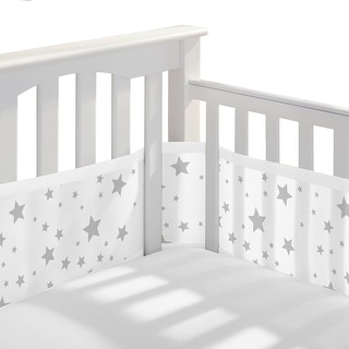 BreathableBaby Breathable Mesh Liner for Full-Size Cribs, Classic 3mm Mesh (Size 4FS Covers 3 or 4 Sides)