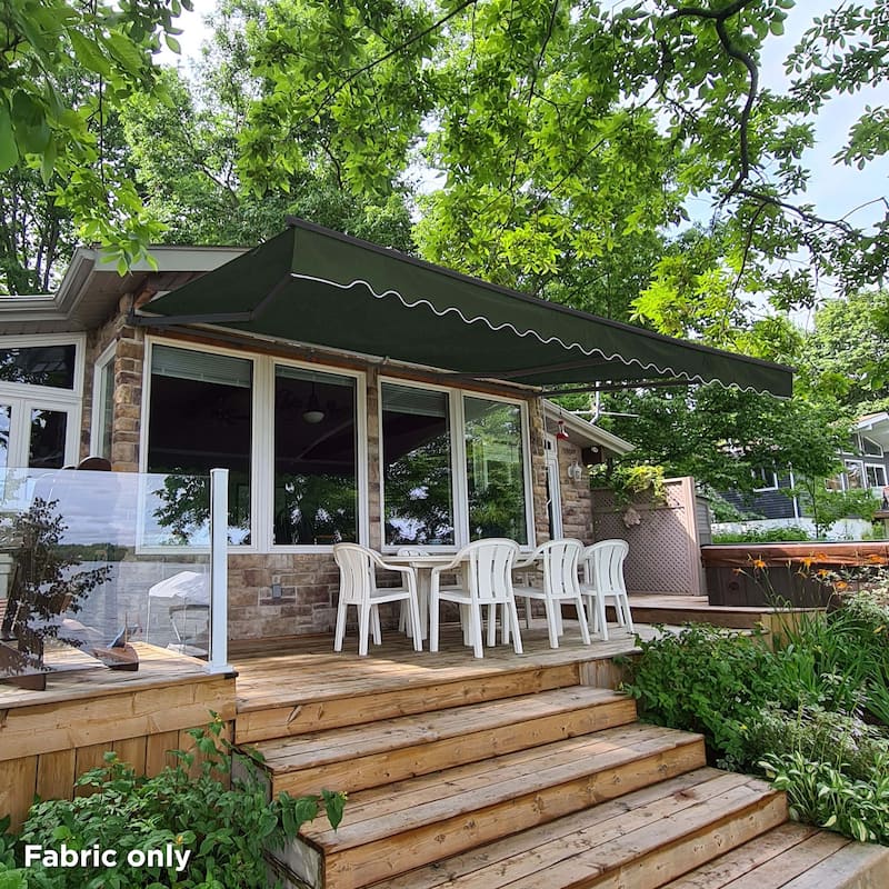 ALEKO Fabric Replacement for 10 x 8 feet Retractable Patio Awning Green