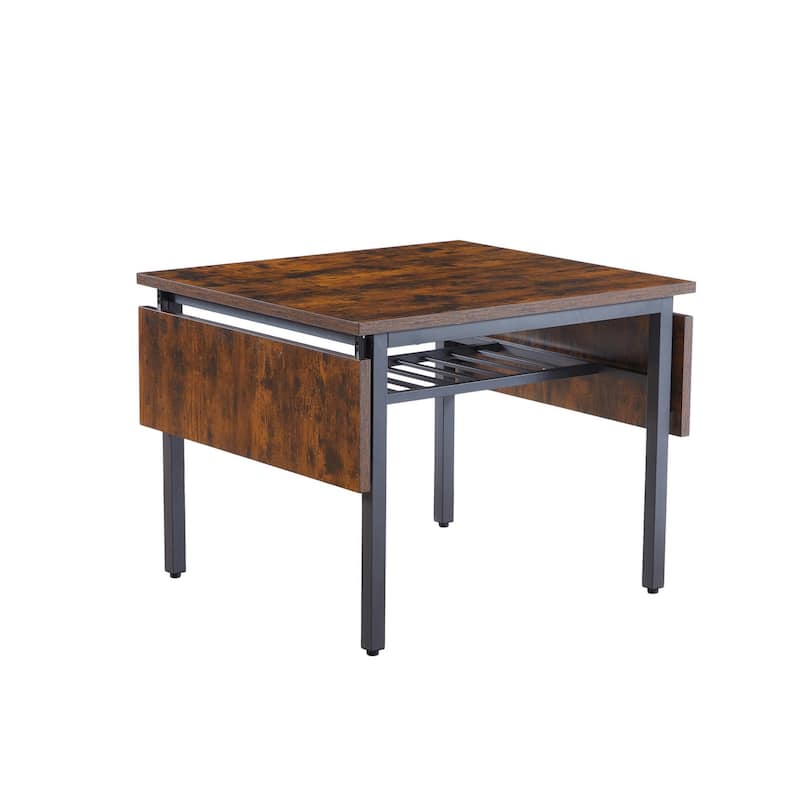 Industrial Folding Dining Table with Steel Frame
