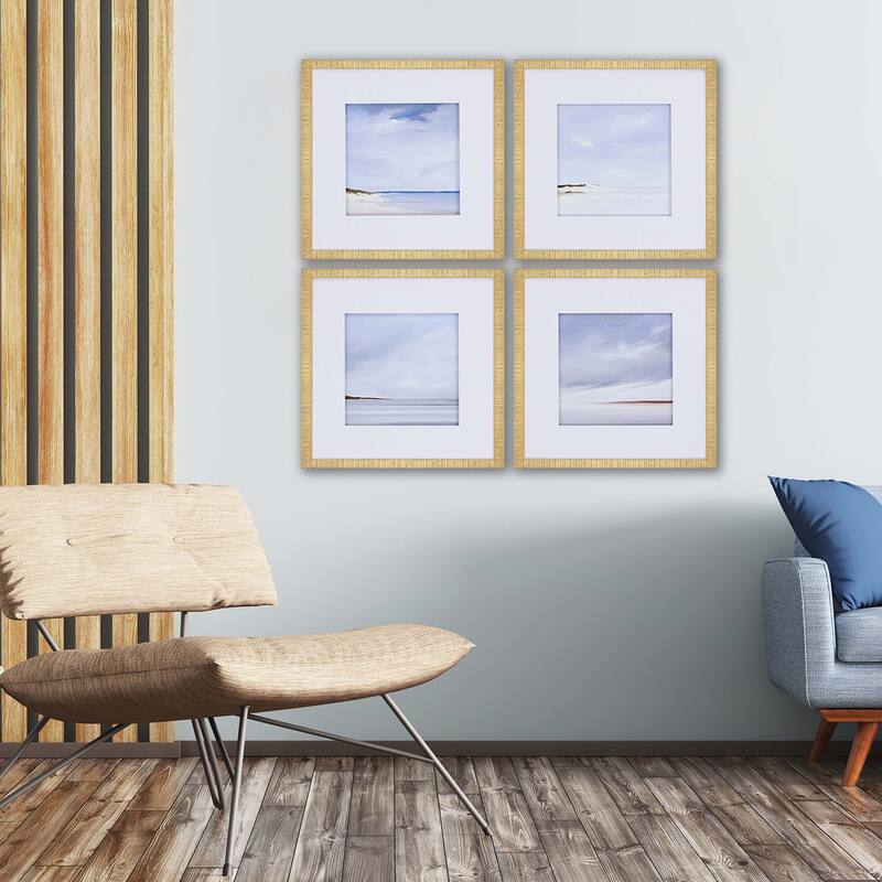 Shores S/4 Framed Art Giclee Under Glass - Blue