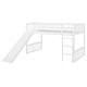 preview thumbnail 11 of 12, Twin Loft Bed with Slide and Reversible Ladder, Wooden Frame with Guardrails and Open Underbed Play Space