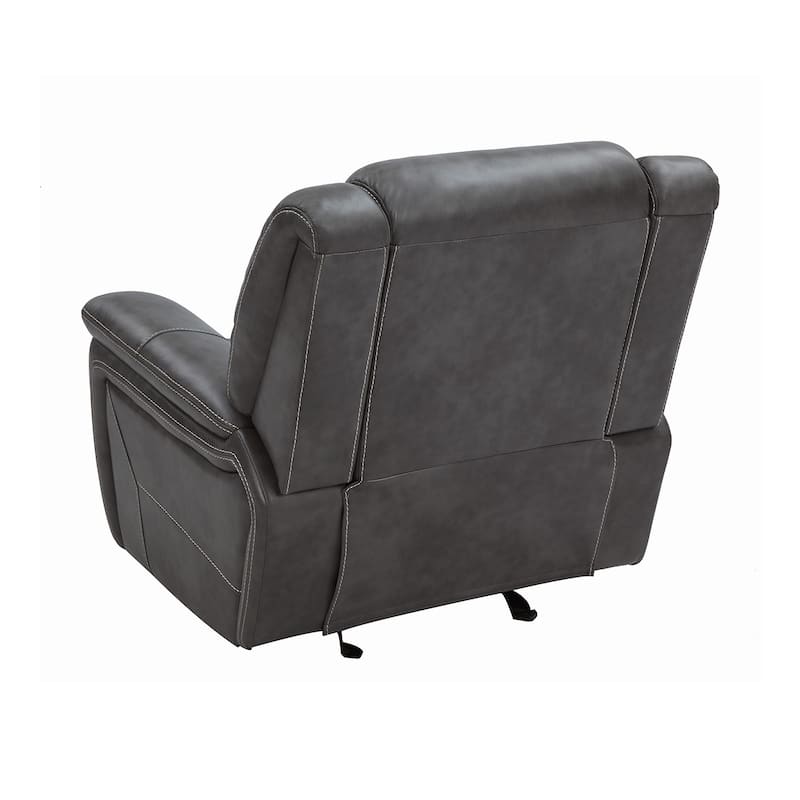 Upholstered Motion Glider Recliner in Grey