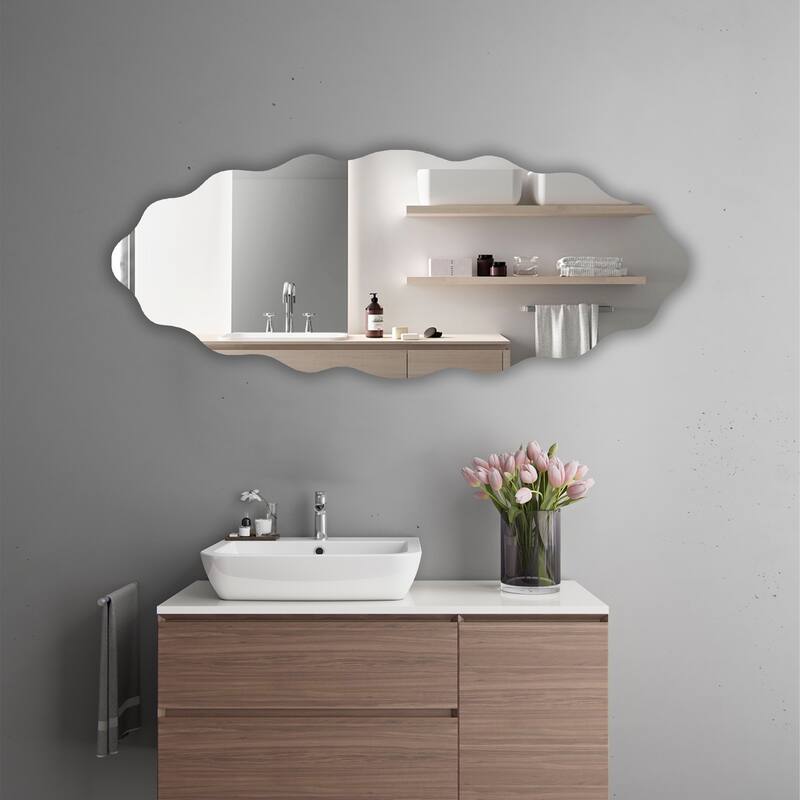 Oval Frameless Mirror - 49.2 x 19.7