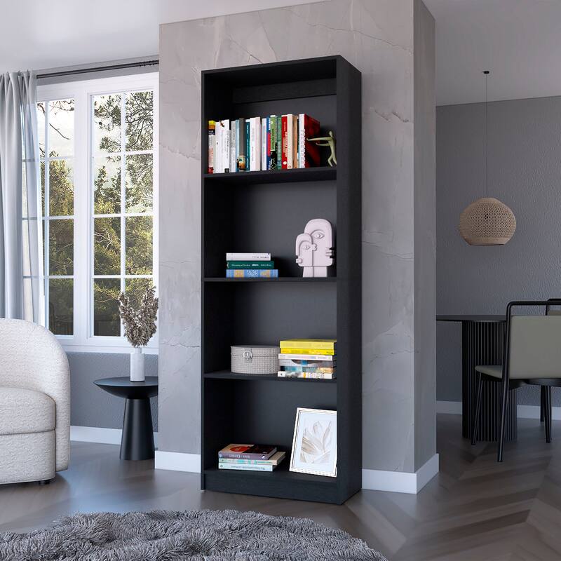 Bear Flat Bookcase with Open Storage and 4 Shelves