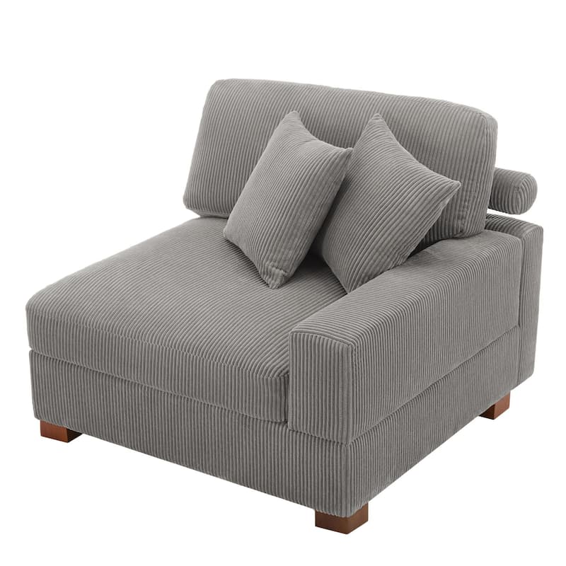Corduroy Armchair Sofa Corner Chairs With Pillows
